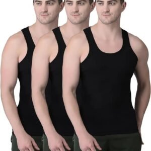 Pack of 3 Men's Cotton Banyan Vest – Soft, Breathable & Comfortable Daily Wear Undershirts for Men