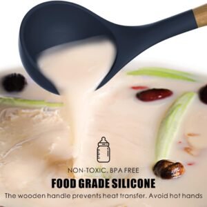 12-Piece Silicone Kitchen Utensil Set with Wooden Handles