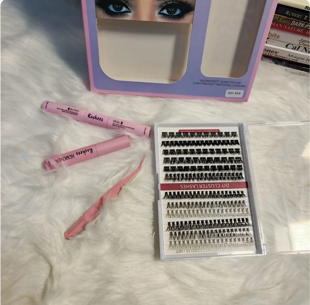 Kashee's 4 In 1 Permanent Eyelash Extension Set Professional Lash Kit | Mix Size - Image 4
