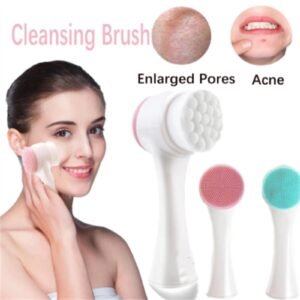 3D Double-Sided Silicone Face Cleanser | Portable Facial Cleansing & Massage Brush | Random Color