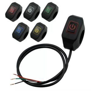 Motorcycle On Off LED Switch Push Button Handlebar Mount | Random Color