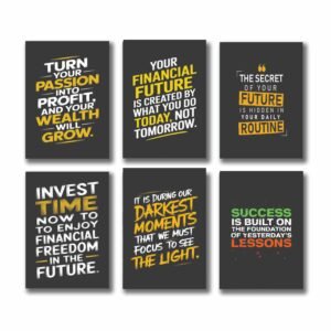 Set Of 6 Motivational Sticky Canvas Frames For Wall Decore / Sticky Phototiles