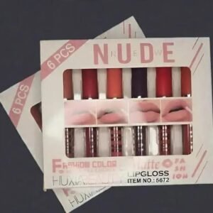 6 Pcs Nude & Red Matte Lip Gloss Set | High Pigmented Long Lasting Liquid Lipstick Collection