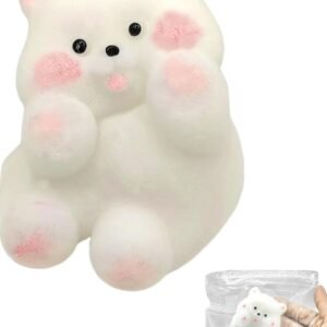 Squishy Stress Relief Funny Novelty Cute Animals Stress Relieving Fidget for Boys Girls Birthday Party Gifts Anxiety&Relaxation for Kids Teenage (White)