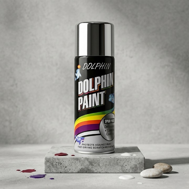 Dolphin Chrome Silver Spray Paint 300ml – High Shine Metallic Finish Spray - Image 4