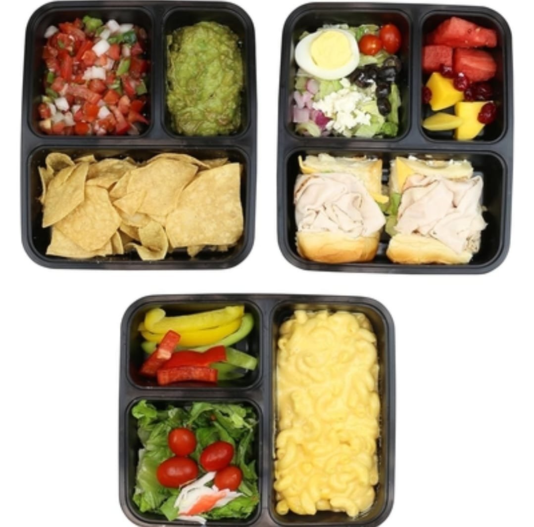 1Pc SimpleHouseware 3-Compartment Meal Prep Containers, 36 oz, Food-Grade, BPA-Free - Image 2