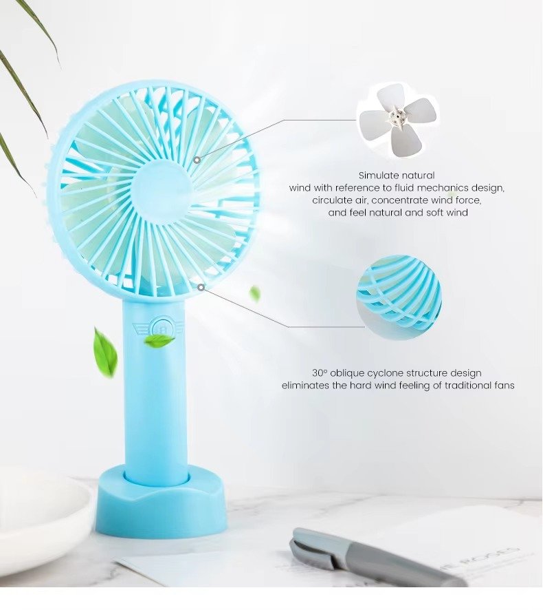Portable Hand Fan Mini Desktop Cooling Fan Rechargeable Personal Air Fan Random Color - Image 3
