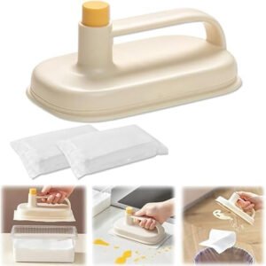One-Press Deep Cleaning Brush For Kitchen & Dining - Household Product Designed For Washing And Daily Dish Cleaning Routine (With 50 Disposable Sheets)