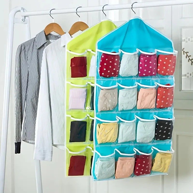 16-Pocket Multifunction Hanging Storage Bag | Door & Wall Mounted Closet Organizer | Random Colour - Image 4