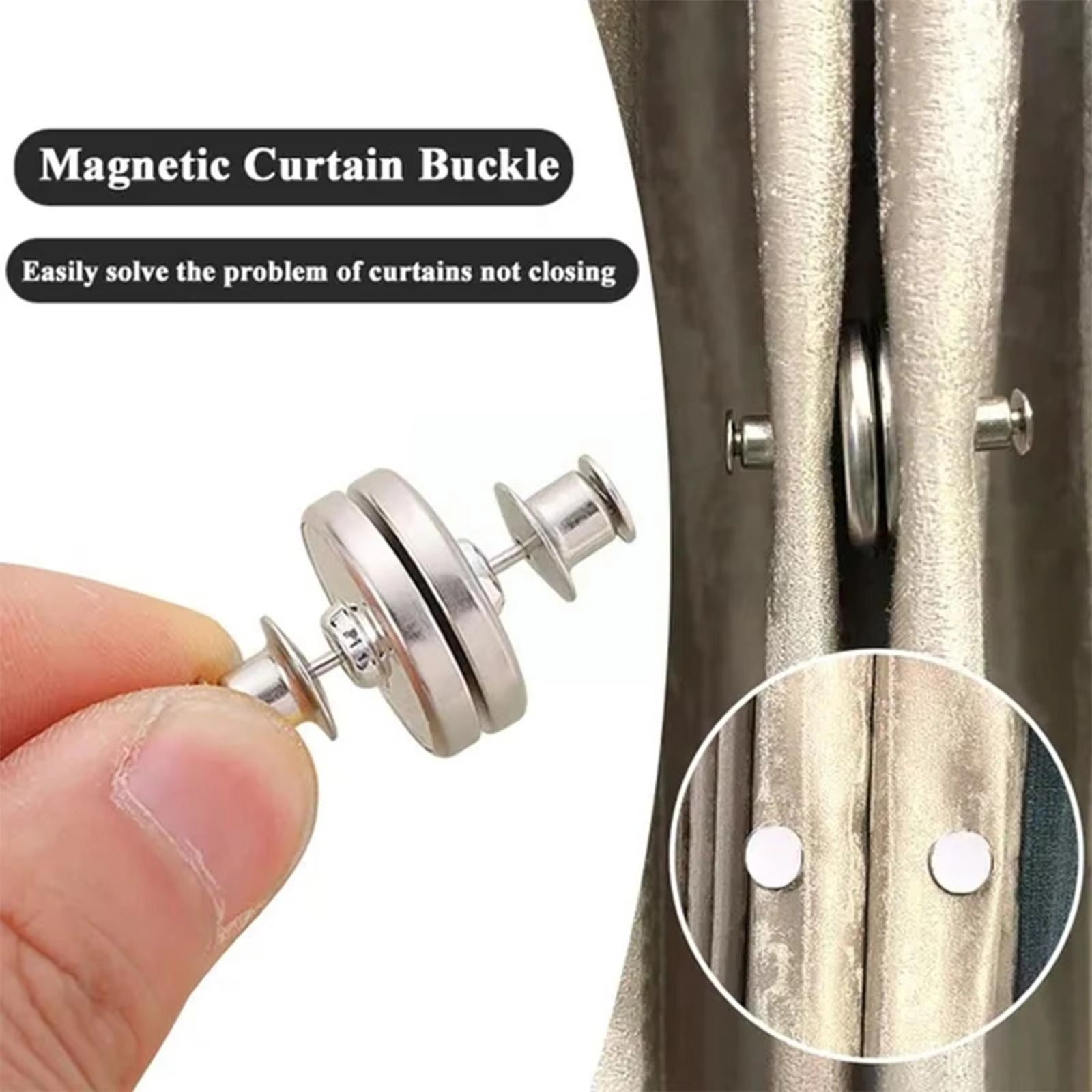 Curtain Pins, Curtain Tiebacks, Magnetic, Gap Resistant, Lace | Curtains, Curtain Accessories, Fasteners | Curtains Button Magnet - Image 2