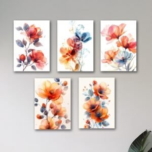 Set of 5 Premium Wall Art Photo Tiles – Modern Home Decor Sets 8x11