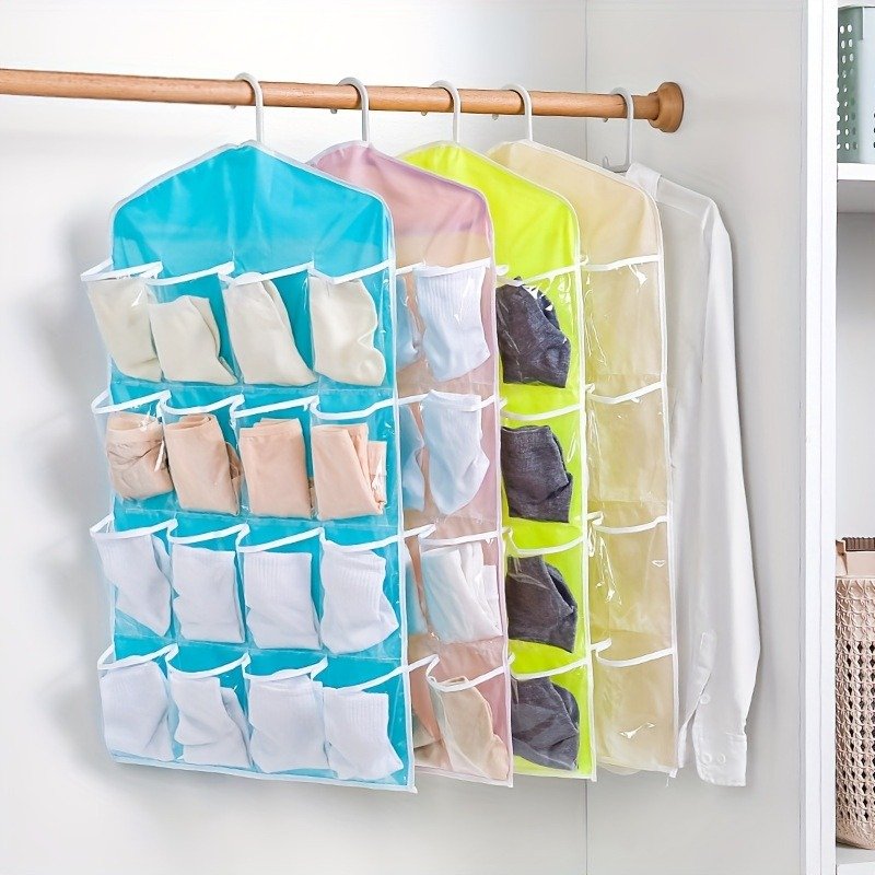 16-Pocket Multifunction Hanging Storage Bag | Door & Wall Mounted Closet Organizer | Random Colour - Image 3