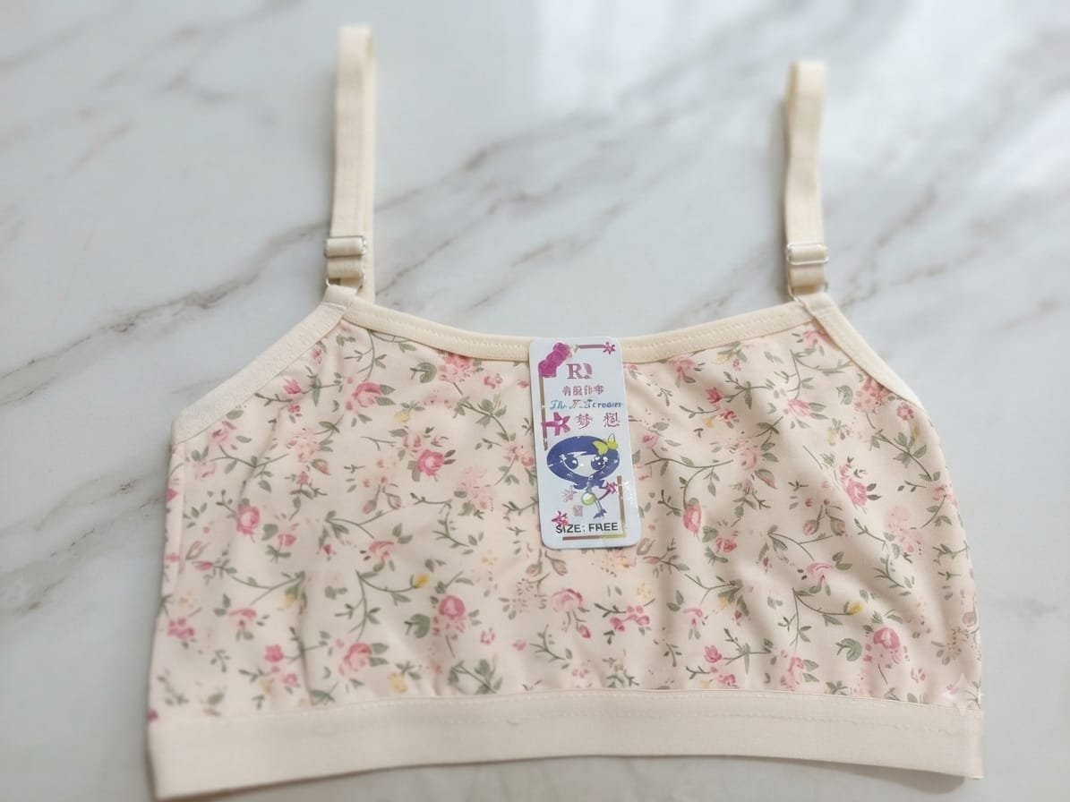 Summer Stuff Soft Printed Cotton Lawn Teenagers Bra – Beige - Image 5