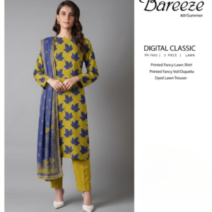 Bareeze Digital Classic 3-Piece Lawn Unstitched Suit (PR-7602)