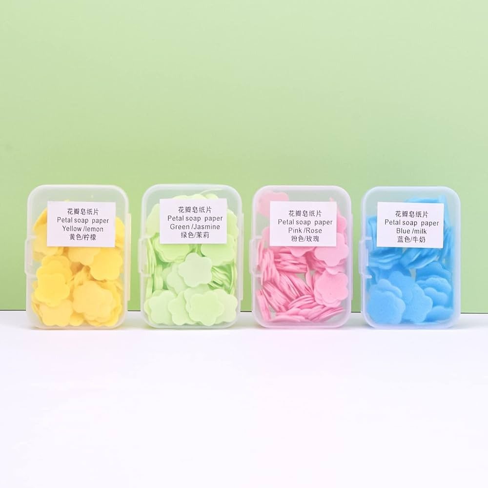 Soap Paper Disposable Bath Hand Washing Travel Foaming Scented Portable Mini Flower Soap Flakes ( Random Color) - Image 5