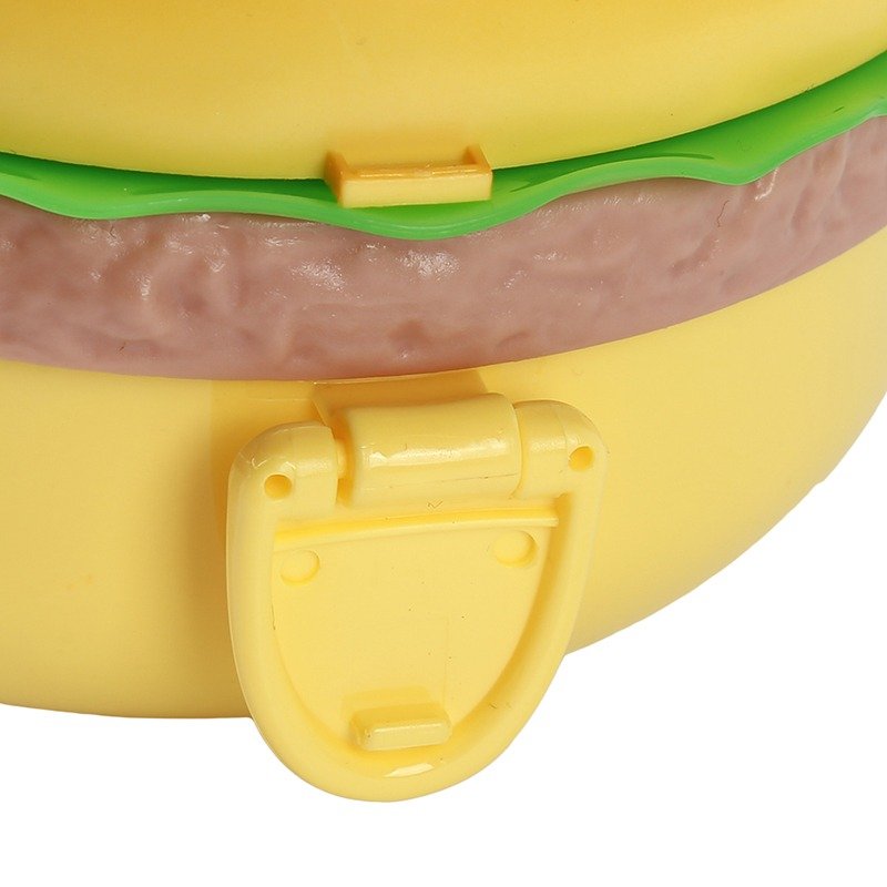 Lunch Box For Kids Burger Hamburger Shaped Multi Layer 6x3.5 Inches Multicolor Portable Food Container - Image 4