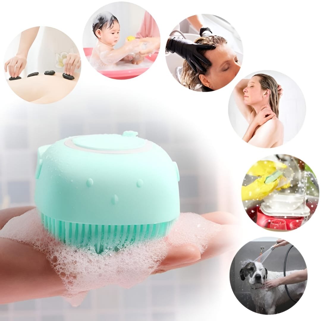 2-in-1 Silicone Bath Brush & Back Scrubber Combo Deal | Body Massage Bath Brush + Silicone Back Scrubber Belt - Image 2