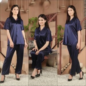 Silk 2-Piece Shirt & Pajama Night Suit for Women (Model R-112)