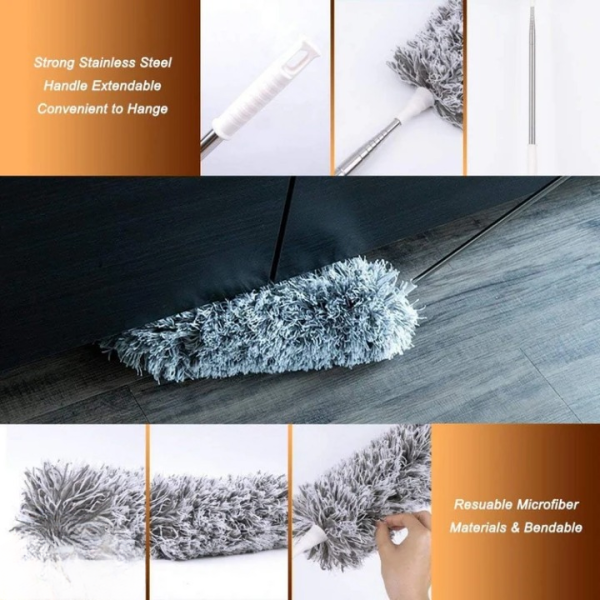 Extendable Telescope Microfiber Duster Long Handle For Cleaning Dust, Dirt And Stains Fan duster high quality - Image 3