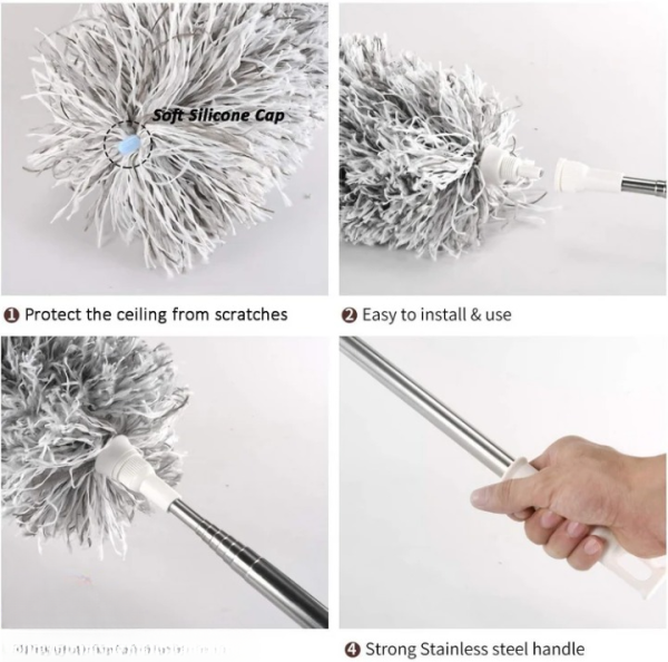 Extendable Telescope Microfiber Duster Long Handle For Cleaning Dust, Dirt And Stains Fan duster high quality - Image 2