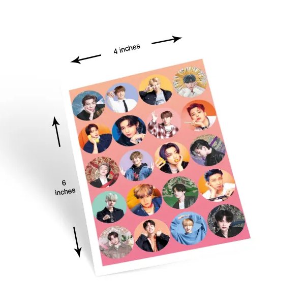BTS All Member K‑Pop Sticker Sheet 4x6 Inches Waterproof Durable High Quality Print PVC Practical Choice For Fans Laptop Notebook And Decoration - Image 2