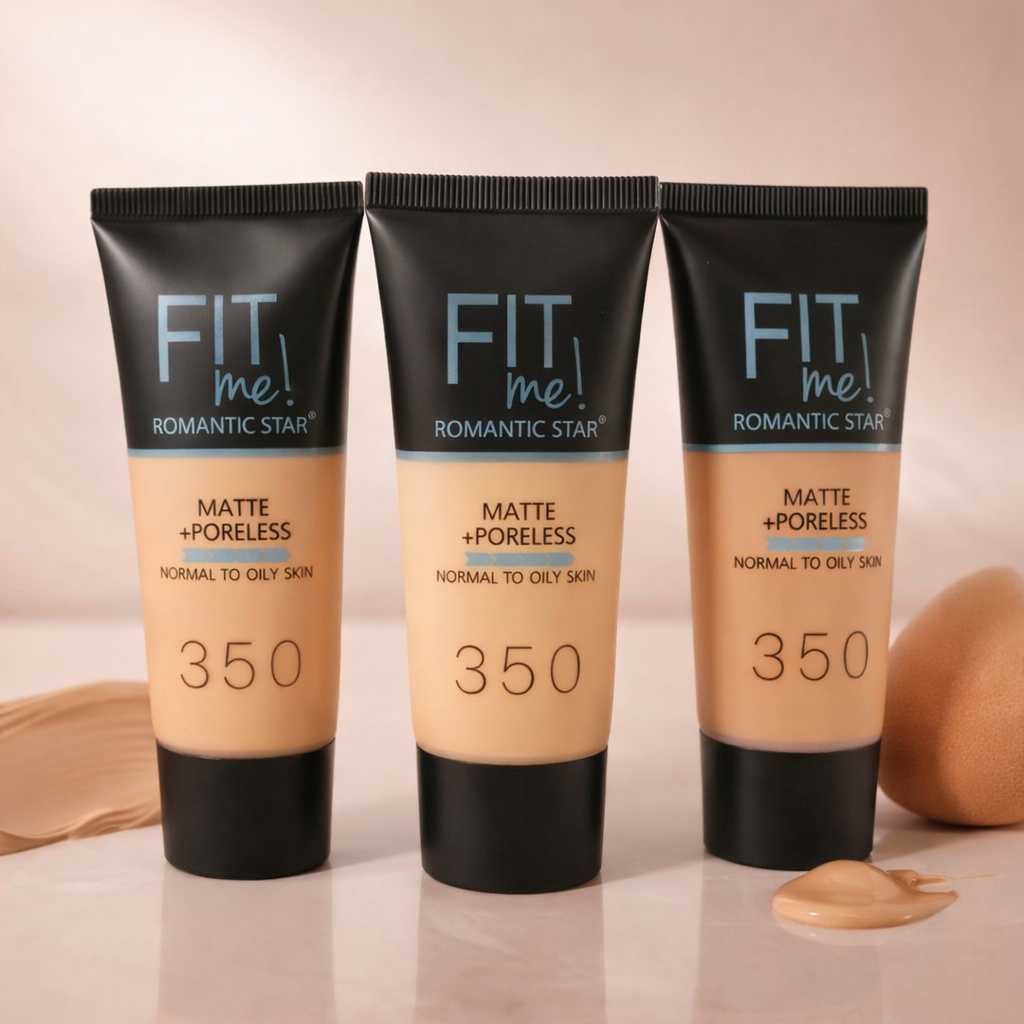 Fit Me! Romantic Star Matte + Poreless Liquid Foundation (Shade 350) – Oil-Controlling, Pore-Blurring Long-Wear Foundation for Normal to Oily Skin - Image 2