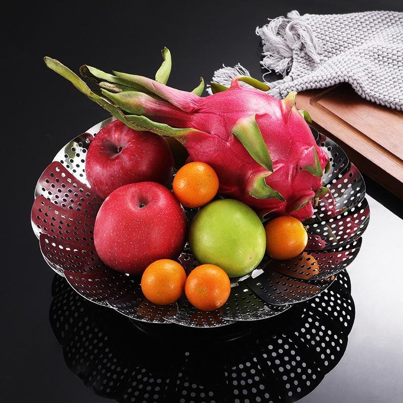 Stainless Steel Folding Vegetable Steamer Basket Stainless Steel Detachable Steaming Rack Steamer Tray for Kitchen Cookware - Image 2