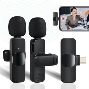 K11 2-In-1 Dual Wireless Collar Microphone Type-C And Lightning Omnidirectional Lavalier Mic - Electronic Accessory Designed For Audio Recording And Daily Streaming Routine