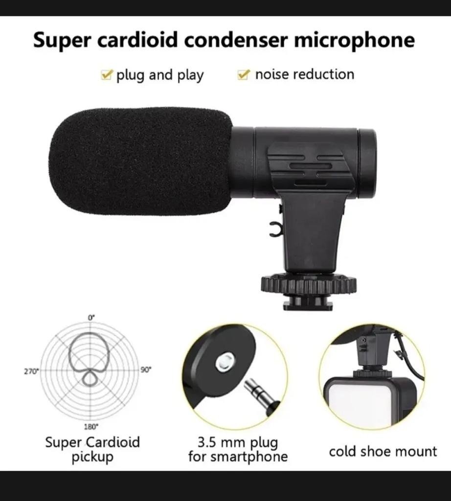 AY-49 Vlogger Kit | Microphone, LED Fill Light, Mini Tripod & Mobile Holder with Remote – Complete Video Making Set for Vlogging With Bluetooth Remote - Image 3