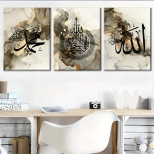 set of 3 sticky wooden frames for home office wall decore / sticky phototiles