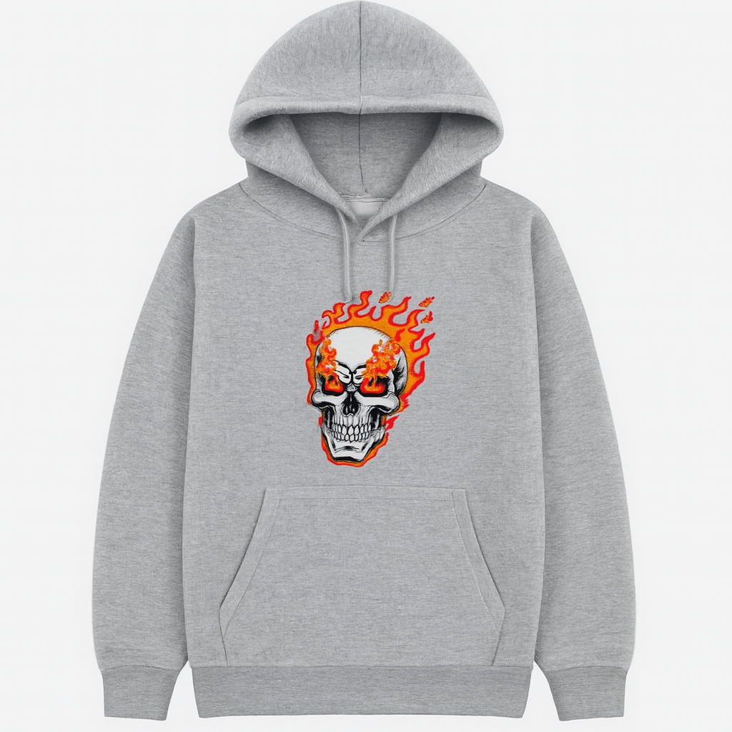New Summer Collection Full Grey Hoodie ghost Printed For Men And Boys - Image 3