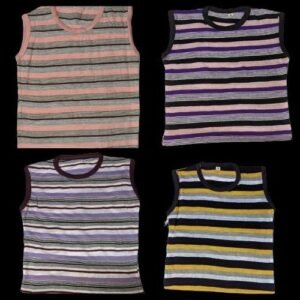 Pack of 4 Kids Multi-Color Code 5 Cotton Sando Set – Super Soft Breathable Summer Sleeveless Vest for Boys & Girls