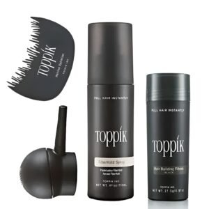 Toppik Hair Building Fiber ( 27.5g ) Pack of 4 Complete Kit – Toppik Hair Fiber + Applicator + Holding Spray + Comb