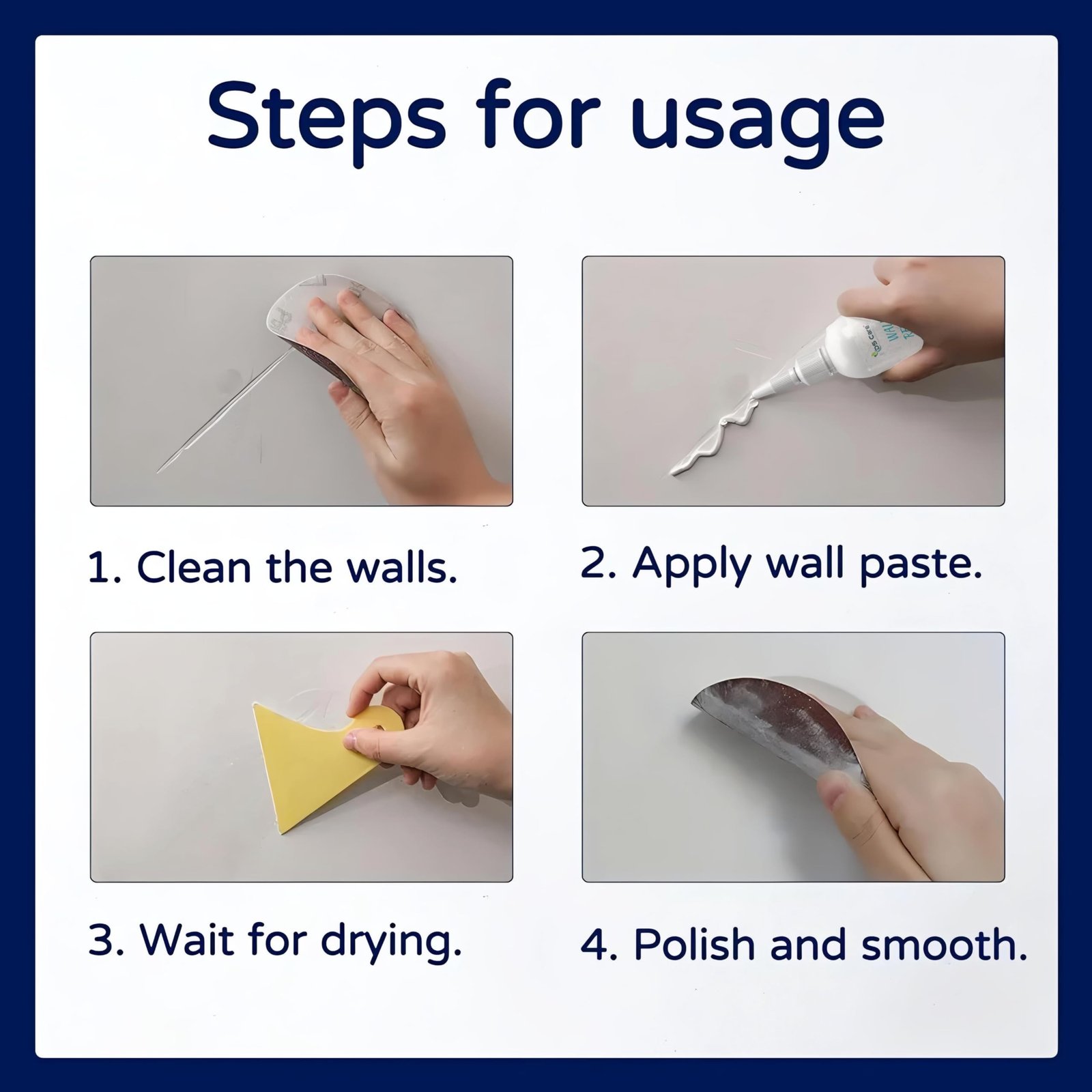 Wall Repair Paste 200gm – White Waterproof Crack Filler With Scraper, Wall Putty & Hole Mending Agent for Damaged Walls and Joints - Image 3