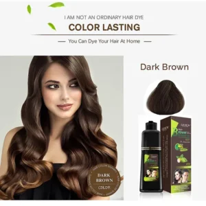 Light Brown Hair Color Shampoo – Quick & Easy Gray Coverage, 200ml Natural-Looking Dye