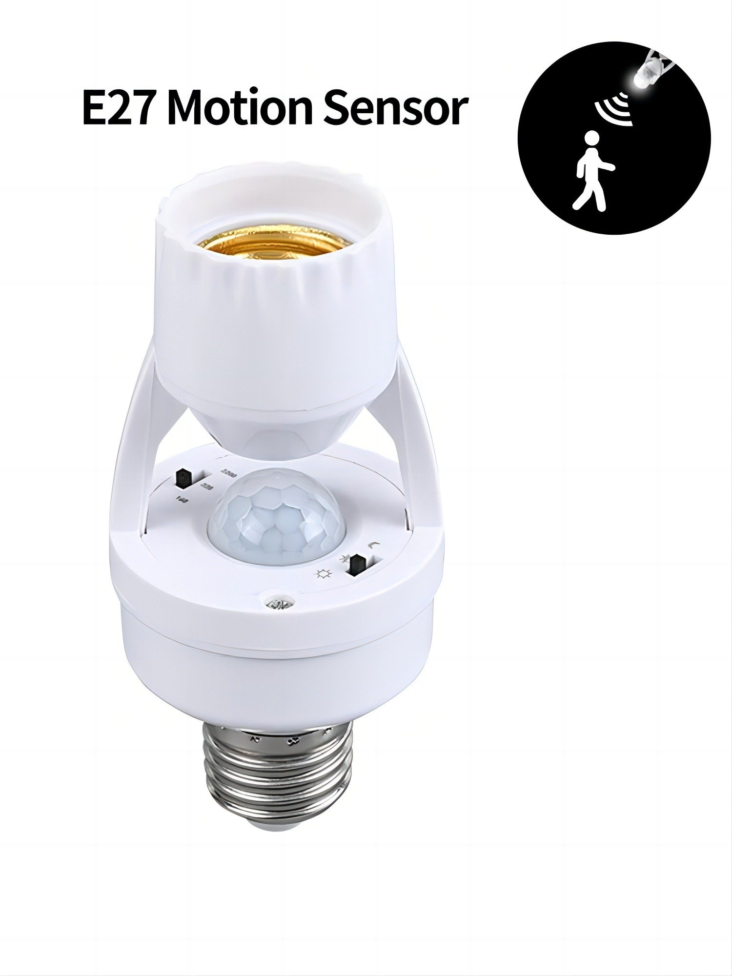 Infrared Motion Sensor Lamp Holder – 360° Smart Light Socket with Automatic On/Off Detection - Image 2