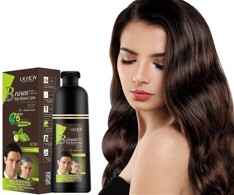 Light Brown Hair Color Shampoo – Quick & Easy Gray Coverage, 200ml Natural-Looking Dye - Image 3