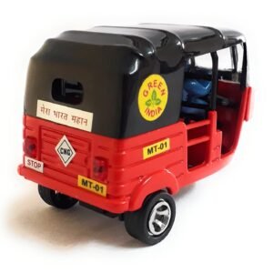 Musical Electric Tricycle Rickshaw Toy for Kids – Battery Operated with Front & Rear Lights, Music, Durable Plastic Build, (Multi-Color)
