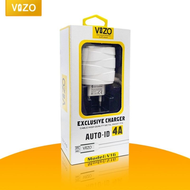 Vizo V16-Type-C – 4A Smart Fast Charger (3 USB Ports + Built-in Type-C Cable) | Best Quality Type-C Charger For Android - Mobile Phone Charger - Android Charger - Image 2