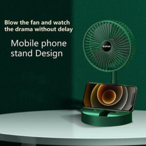 Rechargeable - Portable Telescopic Folding Fan Table Desk Fan | 3 Speeds Adjustable height Fan (Random color)